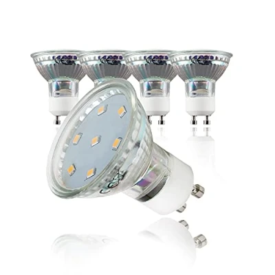 Image of B.K.Licht Set of 5 LED 3W GU10 Light Bulbs, Warm White 250lm