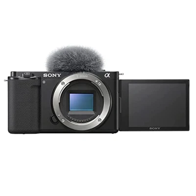 Image of Sony Alpha ZV E10 APS C Mirrorless Interchangeable Lens Vlog Camera (Pivoting Screen for Vlogging, 4K Video, Real Time Eye Auto Focus) Black
