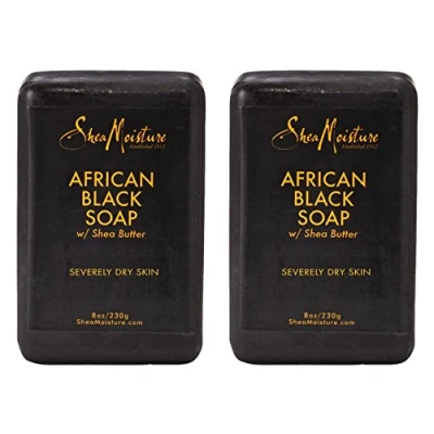 Image of Shea moisture Organic African Black Soap Bar with Butter, 8oz (2 Pack)