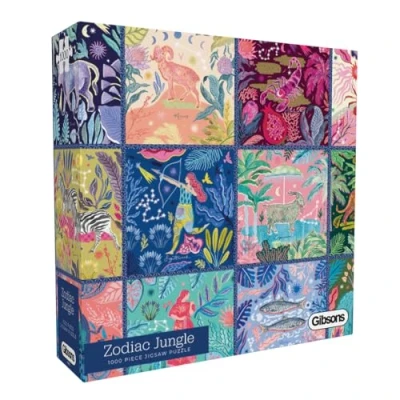 Image of Zodiac Jungle 1000 Piece Jigsaw Puzzle Sustainable for Adults Premium 100% Recycled Board Great Gift Gibsons Games