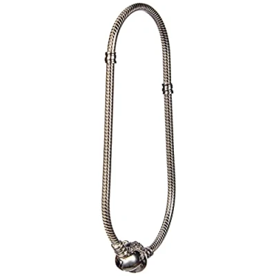 Image of Pandora Disney Princesses snake chain sterling silver and 14k gold plated bracelet with clear cubic zirconia, 23