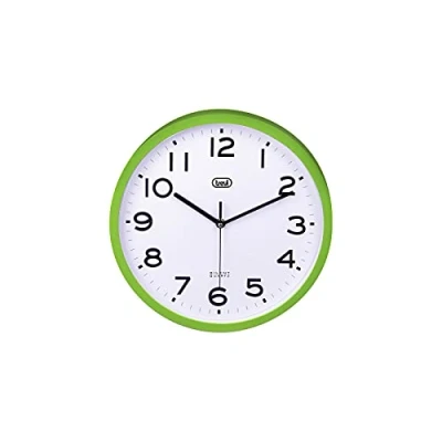 Image of Trevi OM 3302 S Wall Clock, Diameter 30 cm, Silent Sweep Movement, Green
