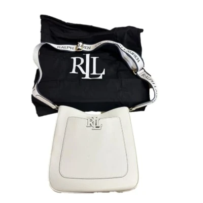 Image of Ralph LAUREN full grain Leather smooth finish Canvas &amp; Cameryn Crossbody