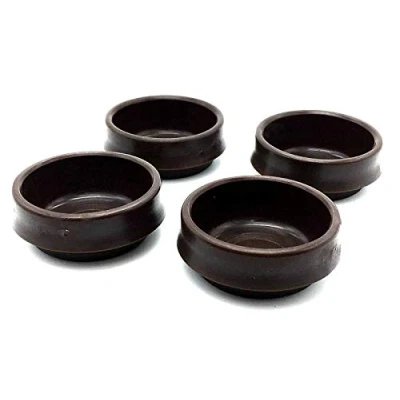 Image of 16 x Brown Strong Plastic 50mm Castor Cups Floor Protectors by Swish.