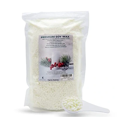 Image of KOOLPUG Soy Wax, 100% Natural Candle Wax Beads, SOYA for Making, Vegan Friendly DIY Works Well in Votives, Containers, and Pillars (1KG)