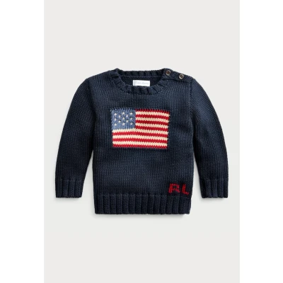 Image of Polo Ralph Lauren FLAG CN SWTR TOPS sweater boys&#039;s Children&#039;s in Marine