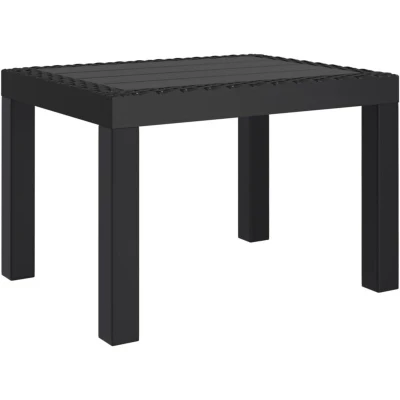 Image of vidaXL Outdoor Garden Table Modern Anthracite Polypropylene Patio Furniture Ideal for Patio, Garden, Terrace, Balcony 59x47x40 cm