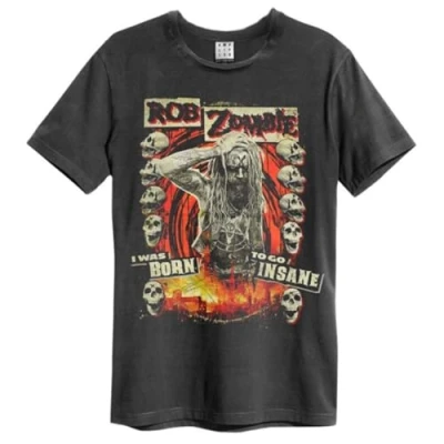 Image of Amplified Rob Zombie Born Insane Unisex Charcoal T Shirt (Large)