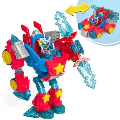 Image of SUPERTHINGS Turbo Warrior Power Transformable robot hero, the transforms into a car, includes 1 Warrior, accessory and SuperThing