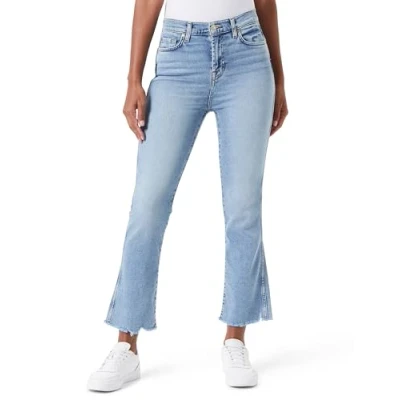 Image of 7 For All Mankind Women&#039;s HW Slim Kick LuxVinLovSou Jeans, Mid Blue, W25