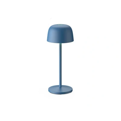 Image of Lindby LED rechargeable table lamp Arietty, blue, aluminium, Ø 10.5 cm