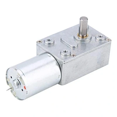 Image of DC 12V Electric Motor Reduction Gear Self Locking End Screw Gearbox Turbine High Torque Metal (10RPM)