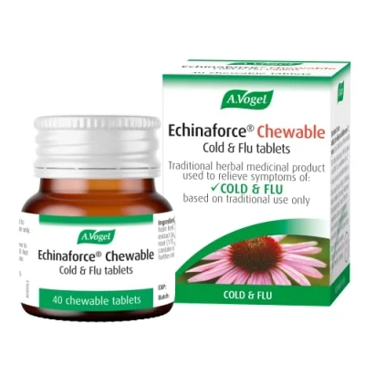 Image of A.Vogel Echinaforce Chewable Cold &amp; Flu Tablets Relieve Symptoms Extracts of Fresh Echinacea 40
