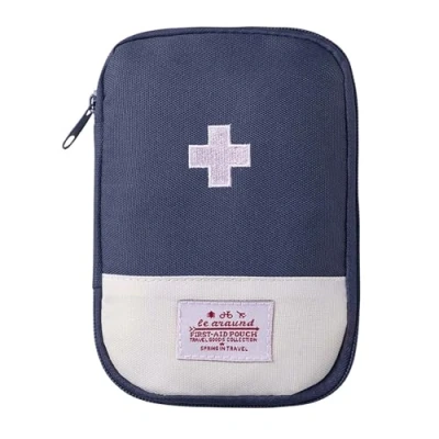 Image of Disnace Travel Medicine Bag, Portable Mini First Aid kit, Empty Medical Kits Pouch, Storage Bag for Camping &amp; (Blue)