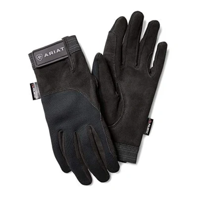 Image of ARIAT Insulated Tek Grip Glove Black Easy Stretch Unisex Size 6