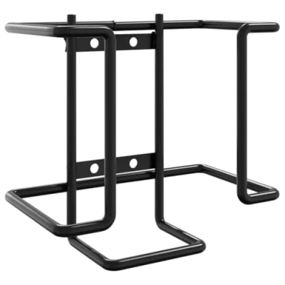 Image of vidaXL Black Steel Salt Lick Holder Corrosion Resistant Mineral Block Stand for Livestock and Farm Animals, Easy Mount, 14x8x13.5cm