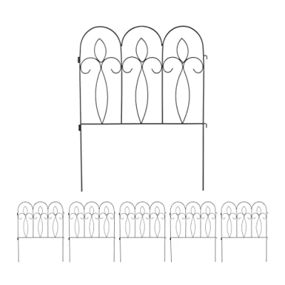 Image of Relaxdays Lawn Edging, 100% iron, Black, 81 x 63 cm