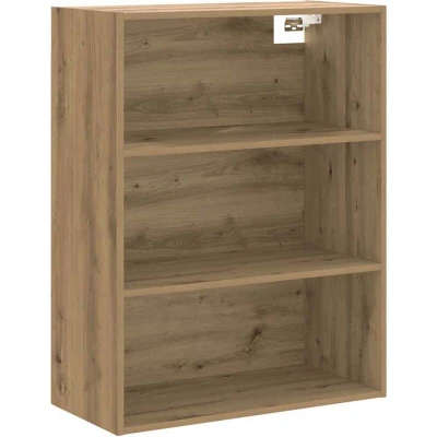 Image of vidaXL wall mounted storage cabinet engineered wood 69.5x32.5x90 cm artisan oak modern style for living room or office