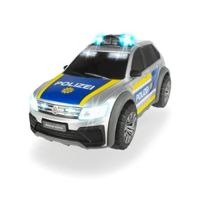 Image of Dickie Toys 203714013 Volkswagen VW Tiguan R Line Light &amp; Sound, Car, Police, Includes Batteries, 25 cm, from 3 Years, Single, Multicoloured, One Size
