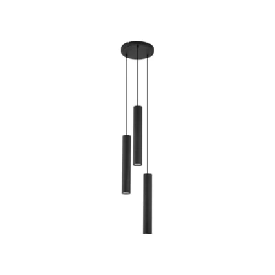 Image of Lindby pendant light Joffrey, Ø 24 cm, black, 3 bulb, GU10