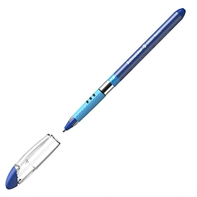 Image of Schneider 151203 writing instruments ballpoint pen Slider Basic, cap model, XB, blue, barrel color transparent, 1 piece