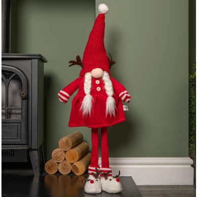 Image of 65cm Red and White Standing Mrs Claus Christmas Decoration