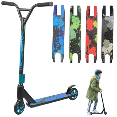 Image of Trendi Pro Stunt Scooter 360 Spin Handlebar Freestyle Trick with ABEC 9 Bearings Durable Street for Boys, Girls &amp; Teens Age 6+ (Blue)