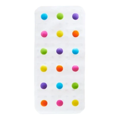 Image of Munchkin Dandy Dots Non Slip Baby Bath Mat Colourful Bubble &amp; Shower Safety Kids with Skid Resistant Suction Cups Essential Children&#039;s Accessories