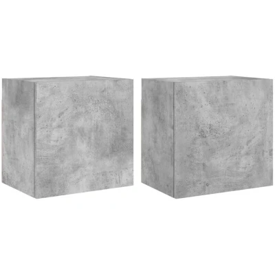 Image of vidaXL TV Wall Cabinets 2 pcs Concrete Grey 40.5x30x40 cm Engineered Wood