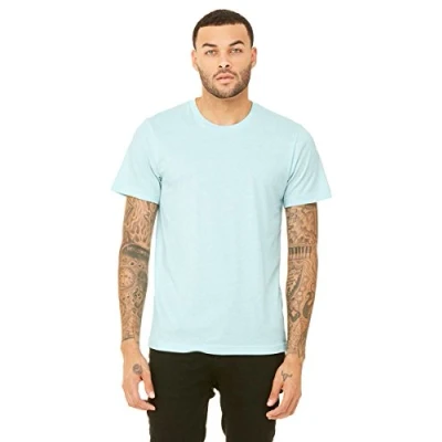Image of Bella+Canvas Unisex Heather CVC Short Sleeve T Shirt Ice Blue 2XL
