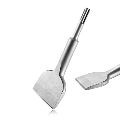Image of HPMAISON Tile Chisel SDS Plus, 165mm*75mm Plus Widening Series Chisels, 25 Bending Chisel, Cracking Bent for Ceramic, Floor Tiles &amp; Commercial Use