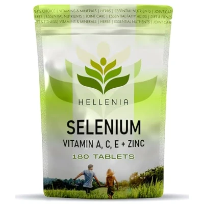 Image of Hellenia Selenium 200ug Vitamins A,C,E + Zinc 180 Tablets Antioxidant Formula