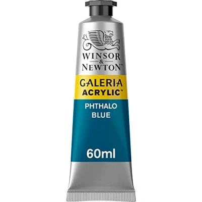 Image of Winsor &amp; Newton 2120516 Galeria Acrylic Paint, High Pigmentation, Non fading, Butter Consistency, 60 ml Tube Phthalo Blue