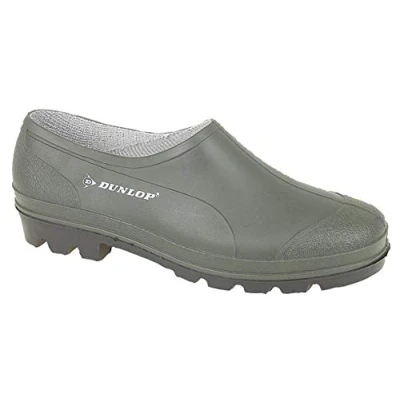 Image of Dunlop Unisex Mens Womens Green Slip On Gardening Low Cut Wellies Shoes Clogs (6.5 UK)