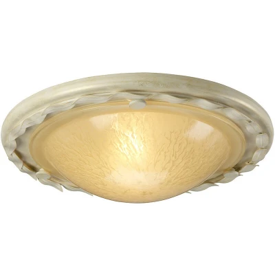 Image of Olivia 1 Light Flush Ceiling Gold, Ivory, E27