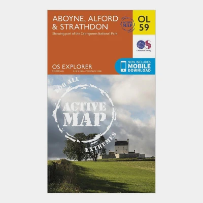 Image of Explorer OL 59 Active D Aboyne, Alford &amp; Strathdon Map