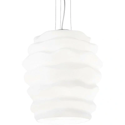 Image of Karma 1 Light Ceiling Pendant White, E27