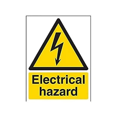 Image of V Safety Electrical Hazard Warning Sign 150mm x 200mm Self Adhesive Vinyl