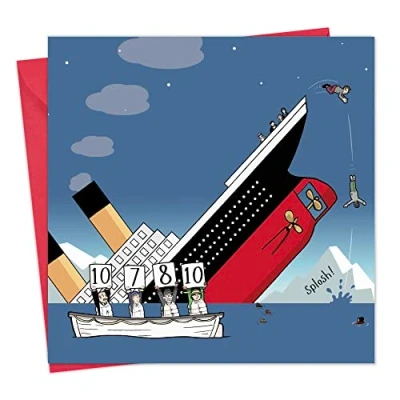 Image of Twizler Funny Card with Titanic Blank Birthday for Men or Women Happy Her Him Dad Husband Mum Wife Anniversary