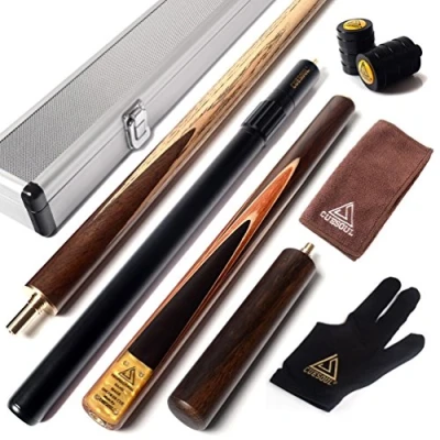 Image of CUESOUL 57 Handcraft 3/4 Jointed Snooker Cue with Mini Butt End Extension Packed in Aluminium Case (D305)
