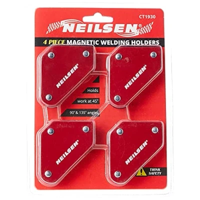 Image of Neilsen ct1930 4 Piece Mini Magnetic Welding Holders, Red, Set of