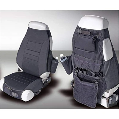 Image of Rugged Ridge 13235.01 Seat Protector Kit, Fabric, Black; 76 06 Jeep CJ/Wrangler YJ/TJ
