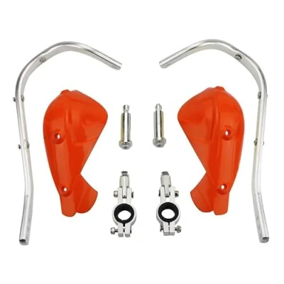Image of GOOFIT 7/8&quot; Handlebar Hand Brush Guards Protector Handguards Assy with Aluminium Alloy Lever Replacement for Suzuki Motocross Motorcycle Off road Pit Dirt Bike ATV Orange