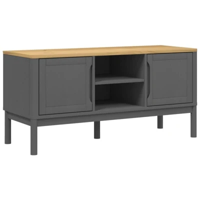 Image of vidaXL TV Cabinet FLORO Grey 114x43x55 cm Solid Pine Wood