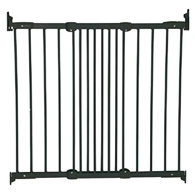 Image of Safetots Diagonal Fit Baby Gate, 67cm 105.5cm, Black Metal, Multi Stair Safety Barrier