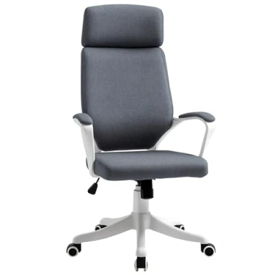 Image of Vinsetto Swivel Office Chair, High Back Desk Ergonomic Computer Chair with Headrest, Lumbar Support and Adjustable Height, Grey