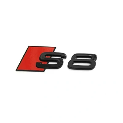 Image of Audi 4N0071804 Lettering S8 Black/Red Tuning Exclusive Black Edition Emblem