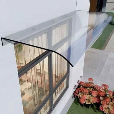 Image of Door Canopy Outdoor Waterproof, Rain Shelter, Window Awning, Polycarbonate UV Protection, Shelter Cover for Porch, Outdoor, Roof, Patio (40x200cm/15.7x78.7in)