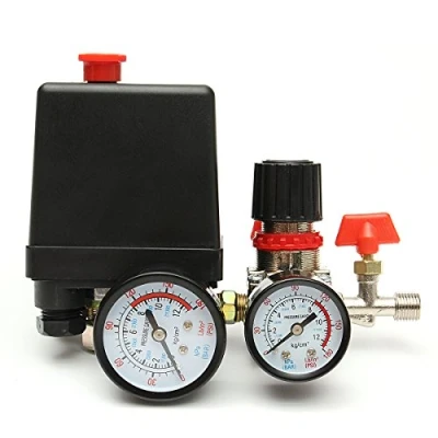 Image of MASUNN 125PSI Air Compressor Pressure Valve Switch Control Manifold Regulator Gauges