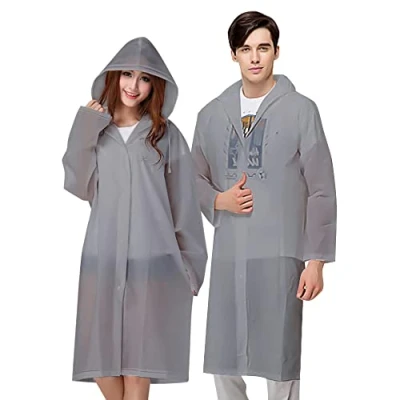 Image of Vicloon Portable Raincoat, 2 Pack Rain Poncho Adult Waterproof with Hoods and Sleeves, Reusable Resistant for Camping, Emergency Situations, Travel